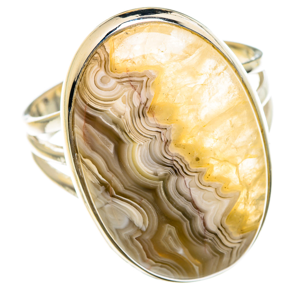 Laguna Lace Agate Rings handcrafted by Anasilvercos - RING85042
