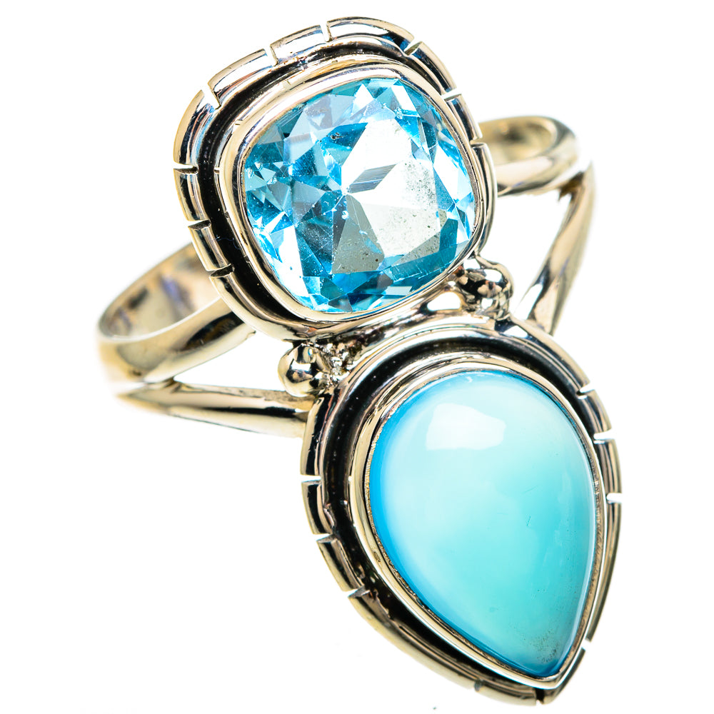 Chalcedony, Blue Topaz Rings handcrafted by Anasilvercos - RING85049