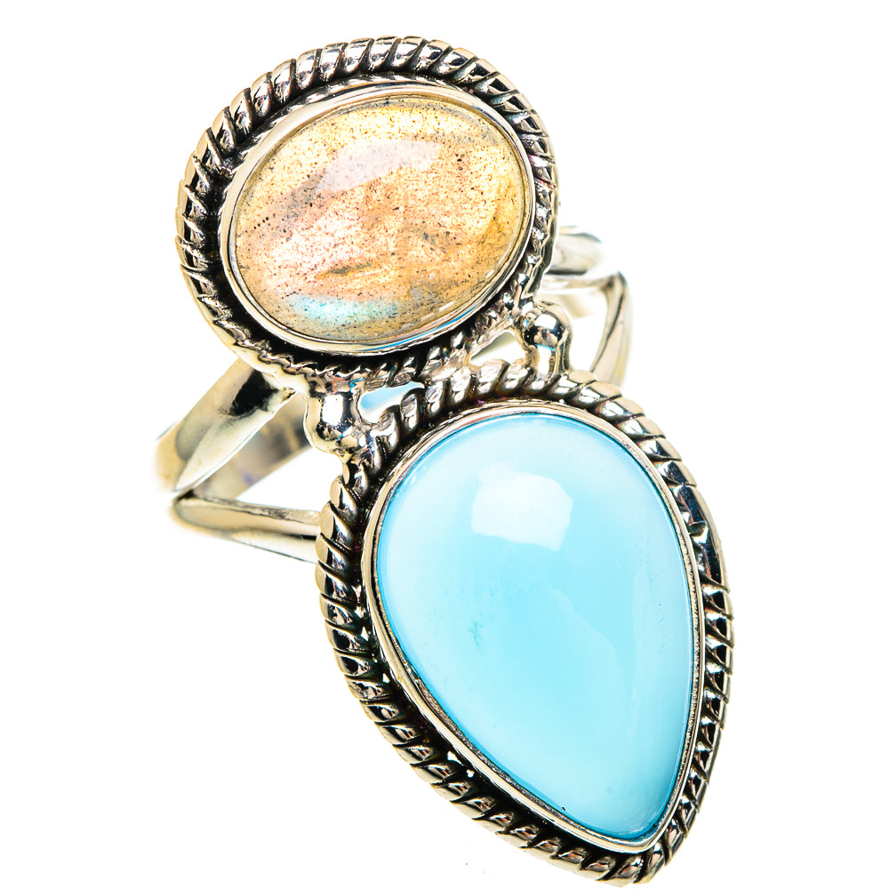 Chalcedony, Labradorite Rings handcrafted by Anasilvercos - RING85068