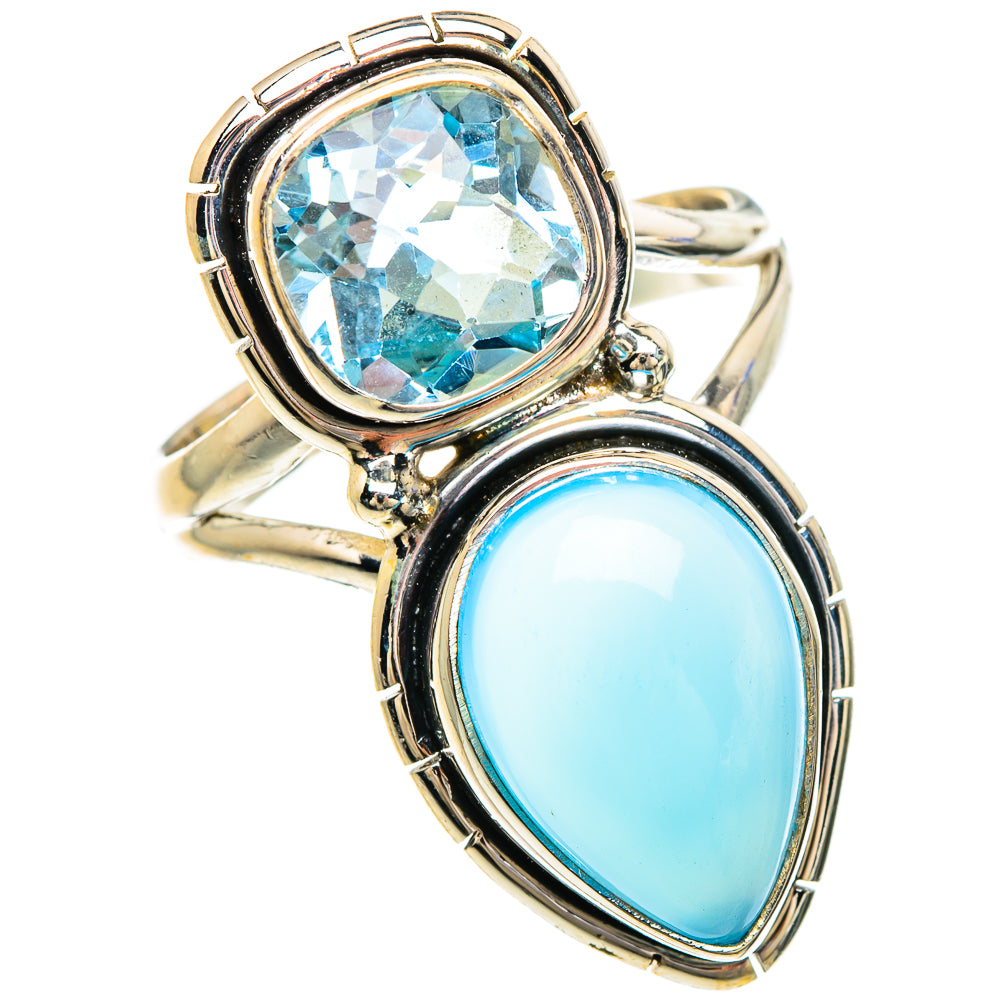 Chalcedony, Blue Topaz Rings handcrafted by Anasilvercos - RING85070