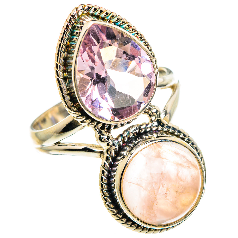 Rose Quartz, Kunzite Rings handcrafted by Anasilvercos - RING85084
