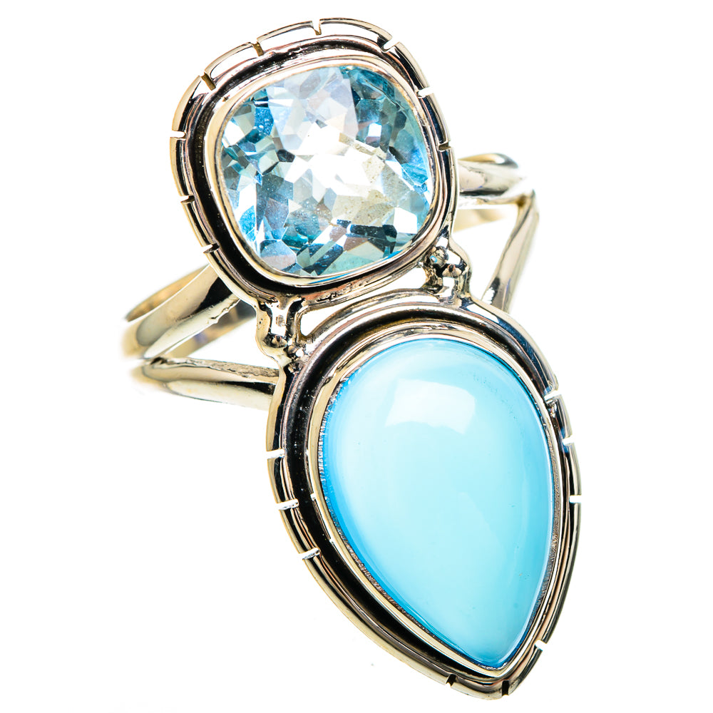 Chalcedony, Blue Topaz Rings handcrafted by Anasilvercos - RING85086