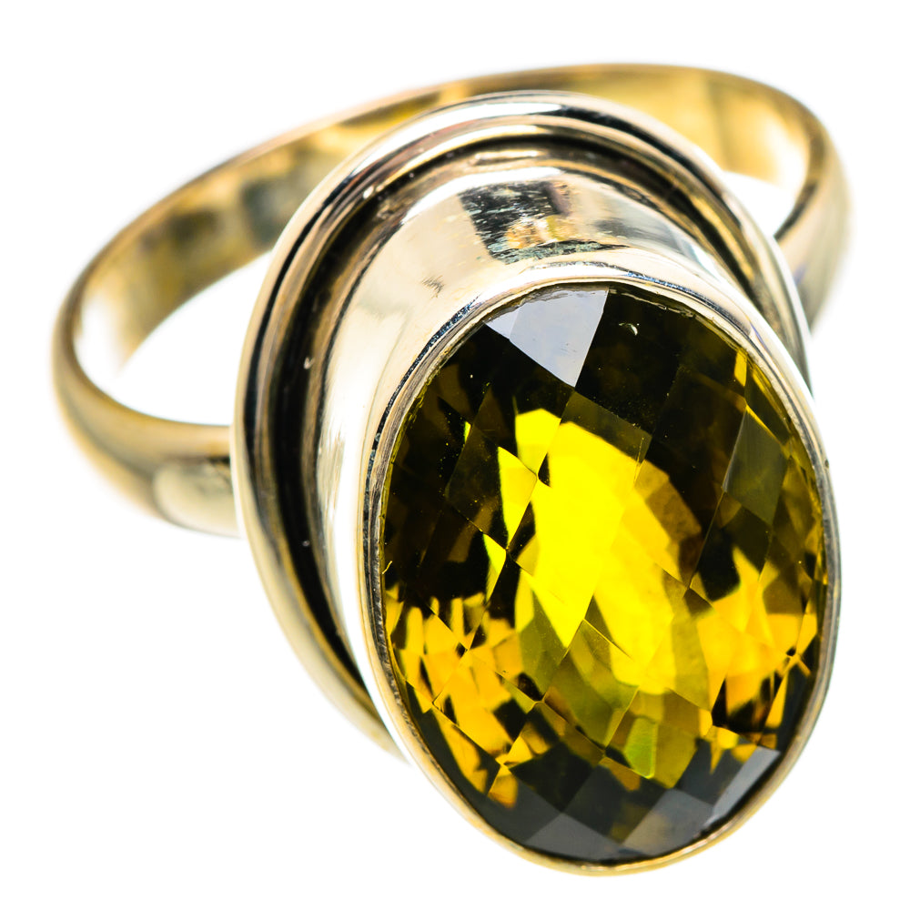 Olive Quartz Rings handcrafted by Anasilvercos - RING85087