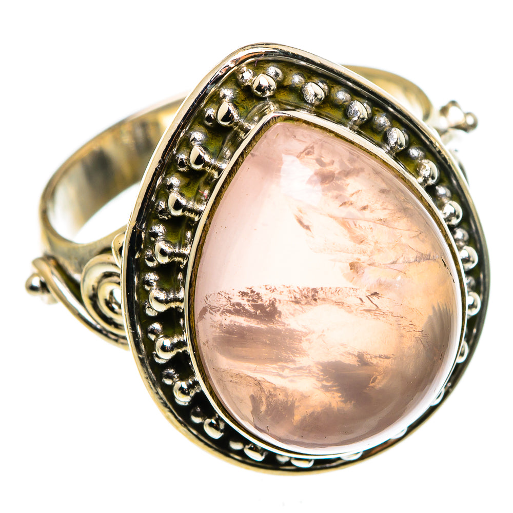 Rose Quartz Rings handcrafted by Anasilvercos - RING85111