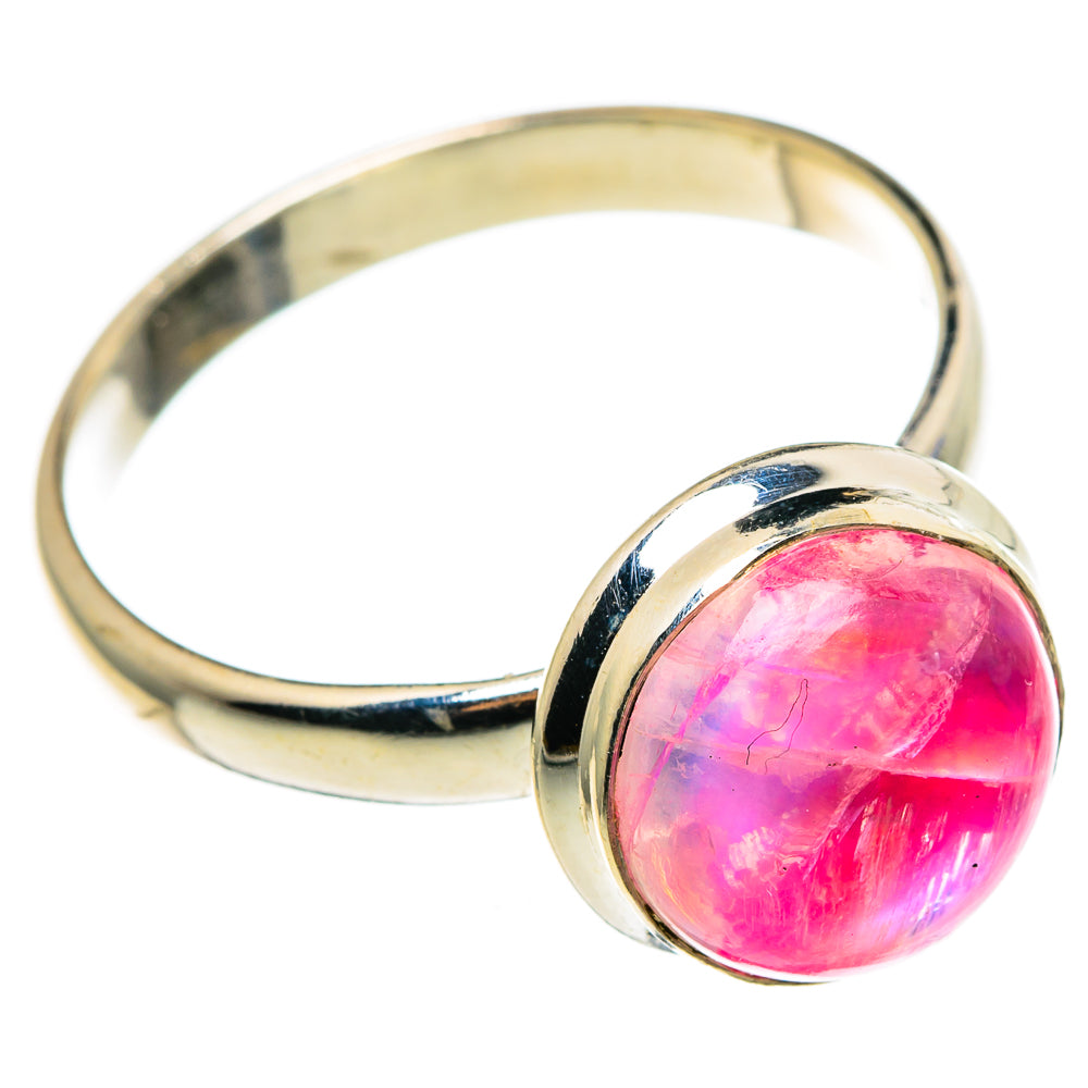 Pink Moonstone Rings handcrafted by Anasilvercos - RING85112