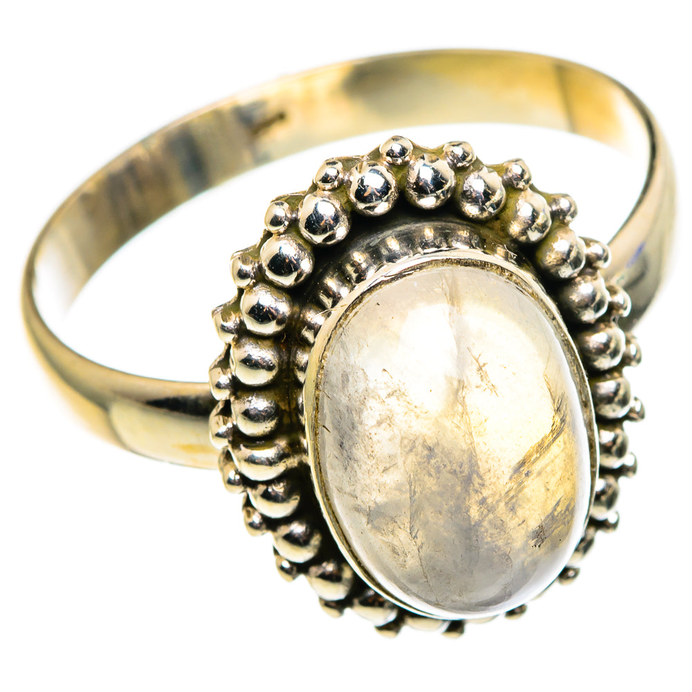 Rainbow Moonstone Rings handcrafted by Anasilvercos - RING85129