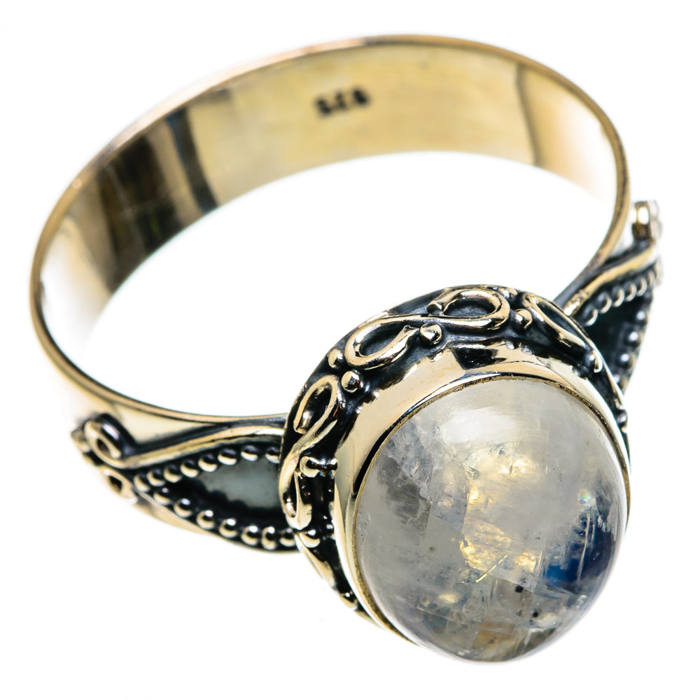 Rainbow Moonstone Rings handcrafted by Anasilvercos - RING85175