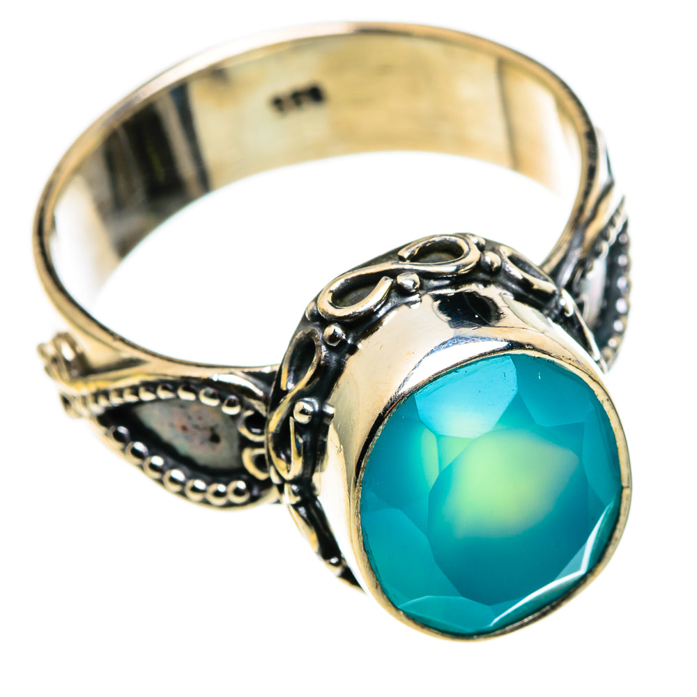 Aqua Chalcedony Rings handcrafted by Anasilvercos - RING85236