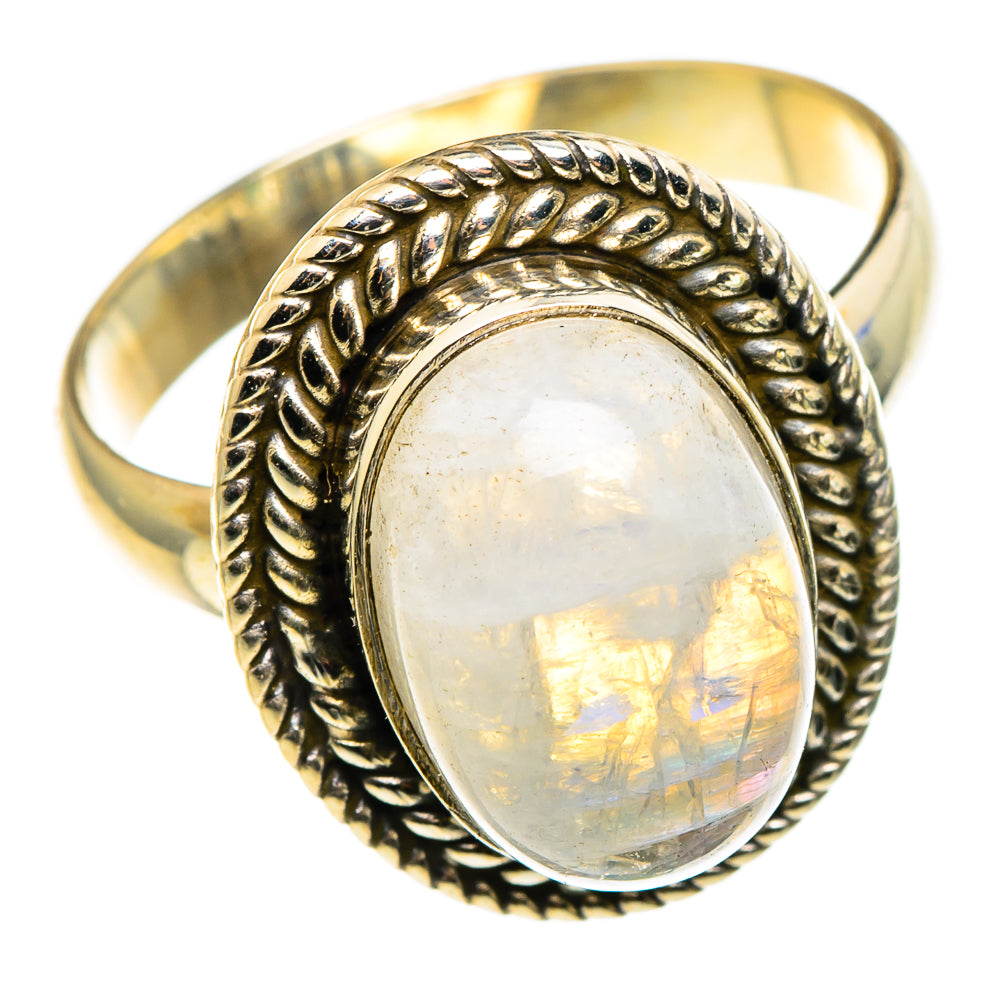 Rainbow Moonstone Rings handcrafted by Anasilvercos - RING85267
