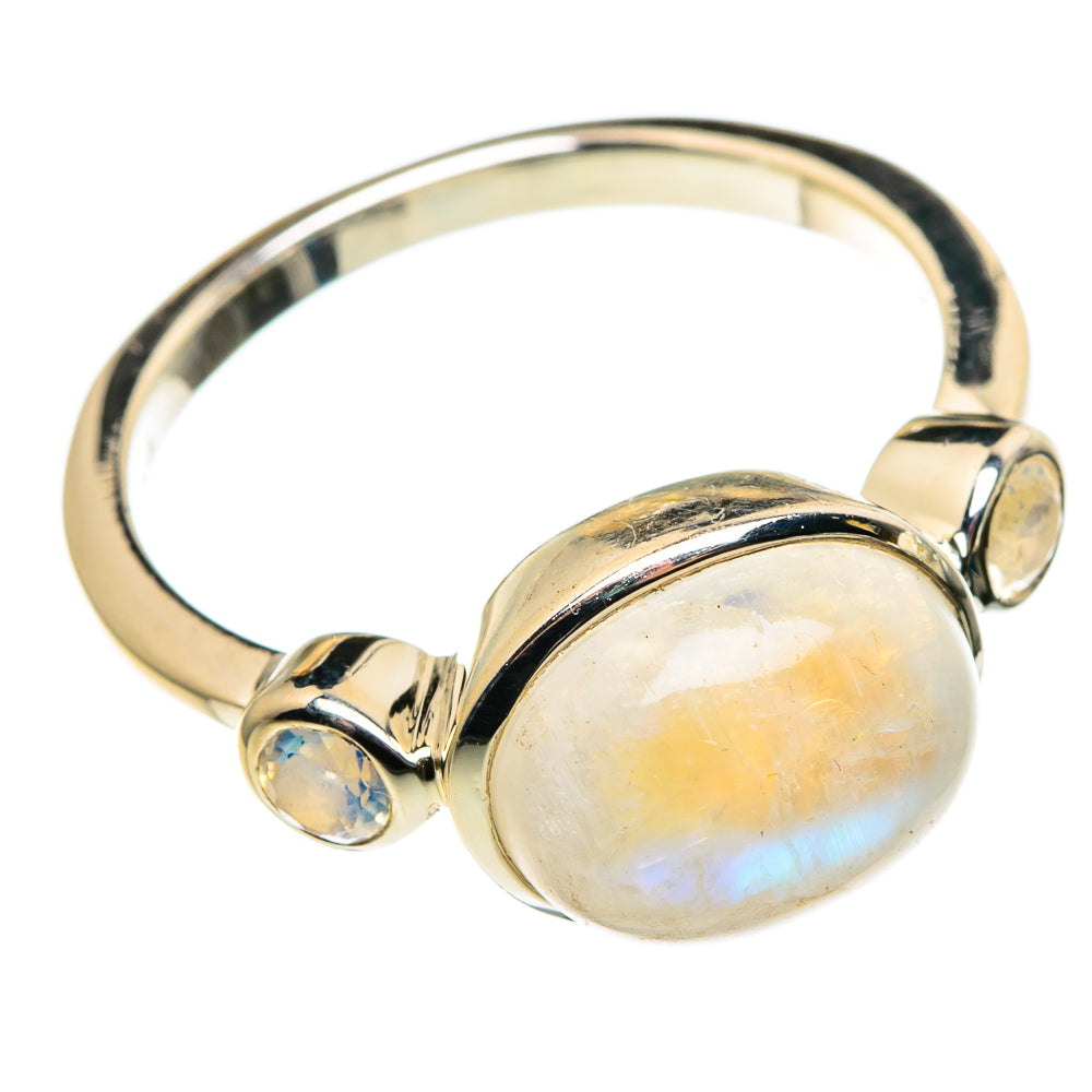 Rainbow Moonstone Rings handcrafted by Anasilvercos - RING85316