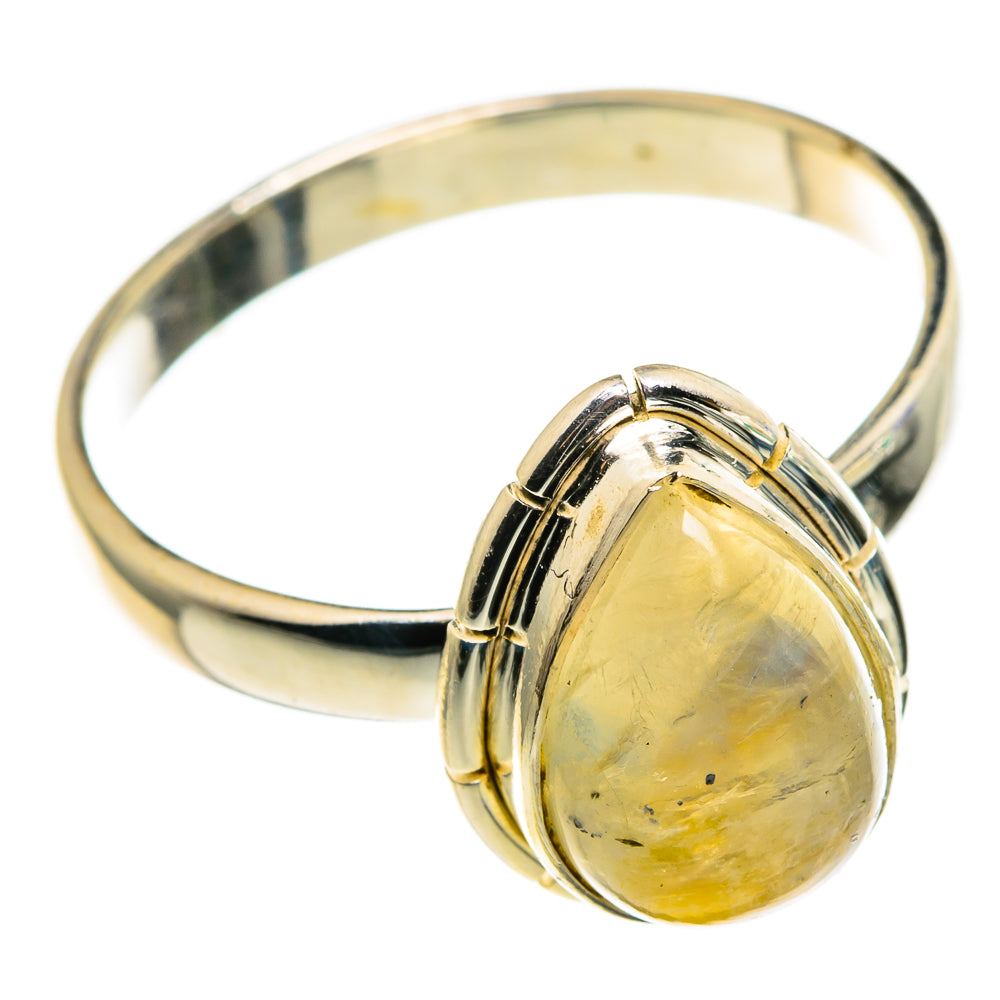 Yellow Moonstone Rings handcrafted by Anasilvercos - RING85319
