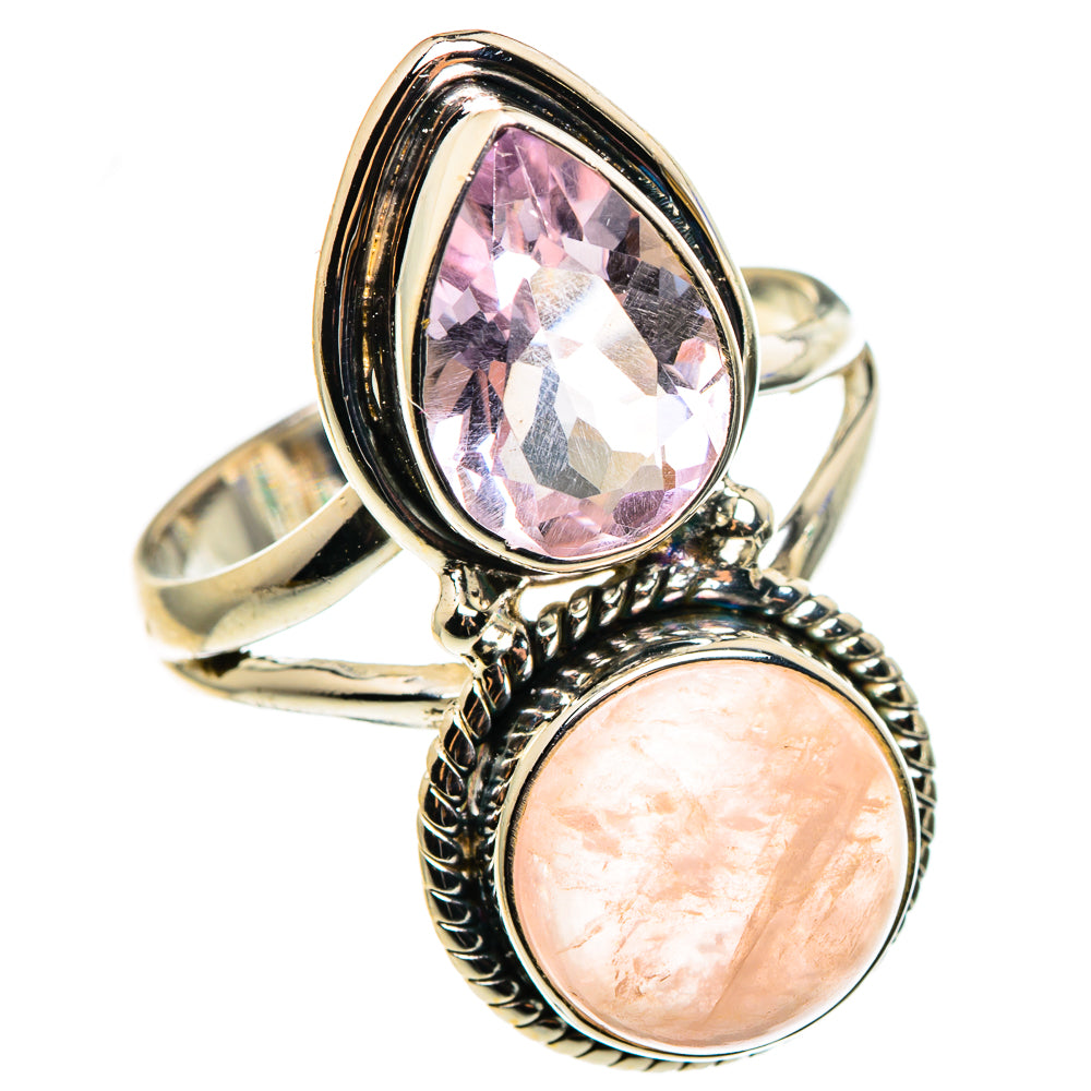 Rose Quartz Rings handcrafted by Anasilvercos - RING85353