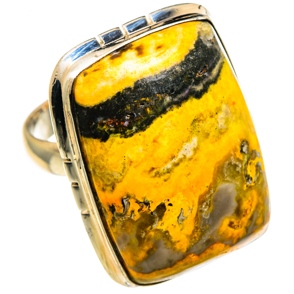 Bumble Bee Jasper Rings handcrafted by Anasilvercos - RING85357