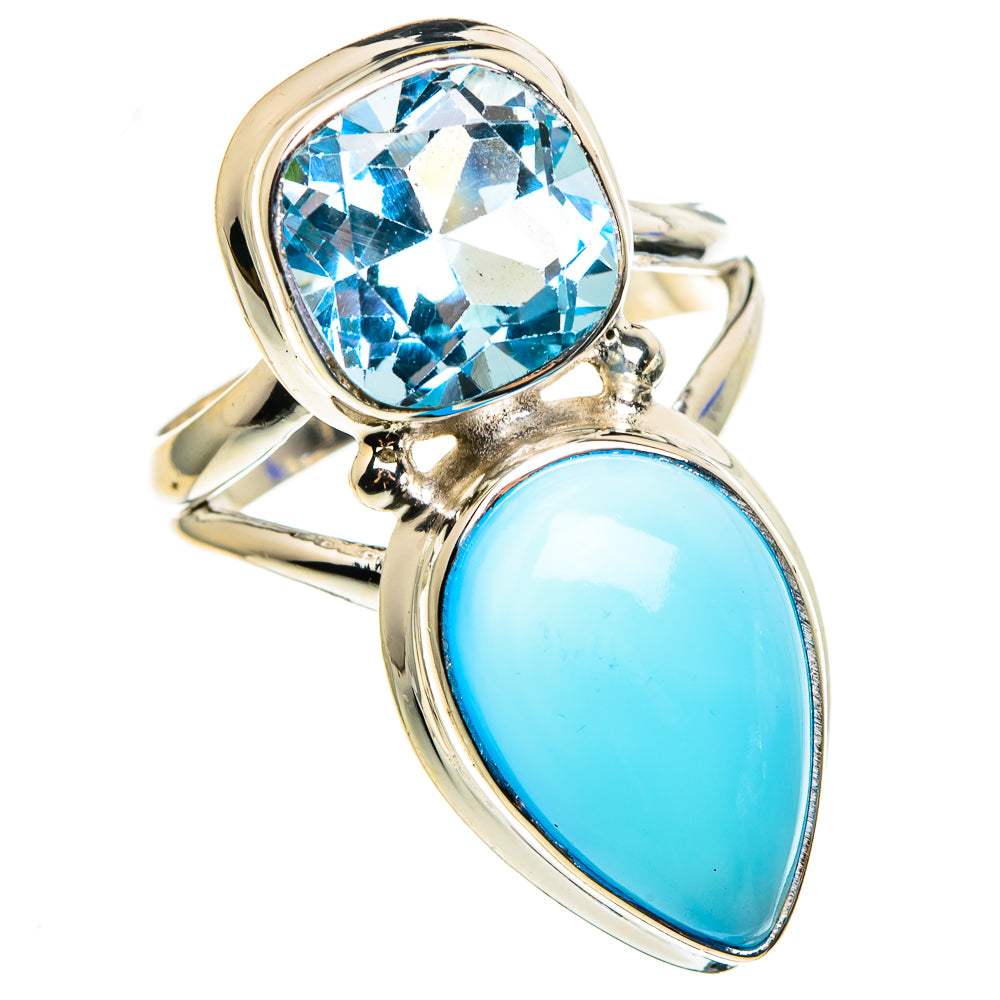 Aqua Chalcedony Rings handcrafted by Anasilvercos - RING85359
