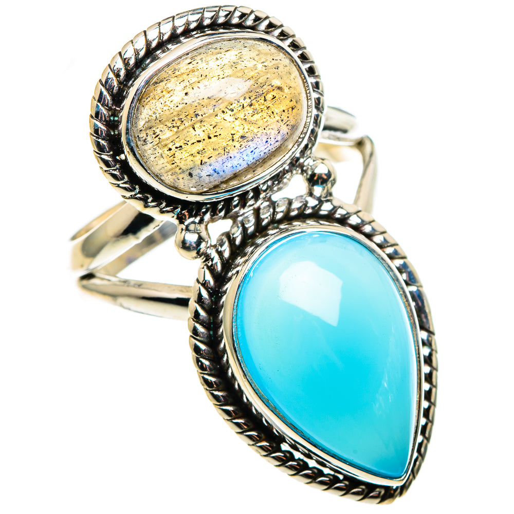 Aqua Chalcedony Rings handcrafted by Anasilvercos - RING85362
