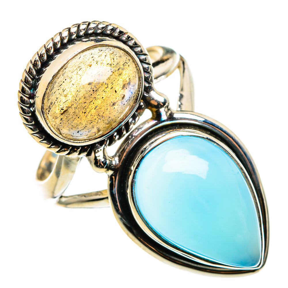 Aqua Chalcedony Rings handcrafted by Anasilvercos - RING85386