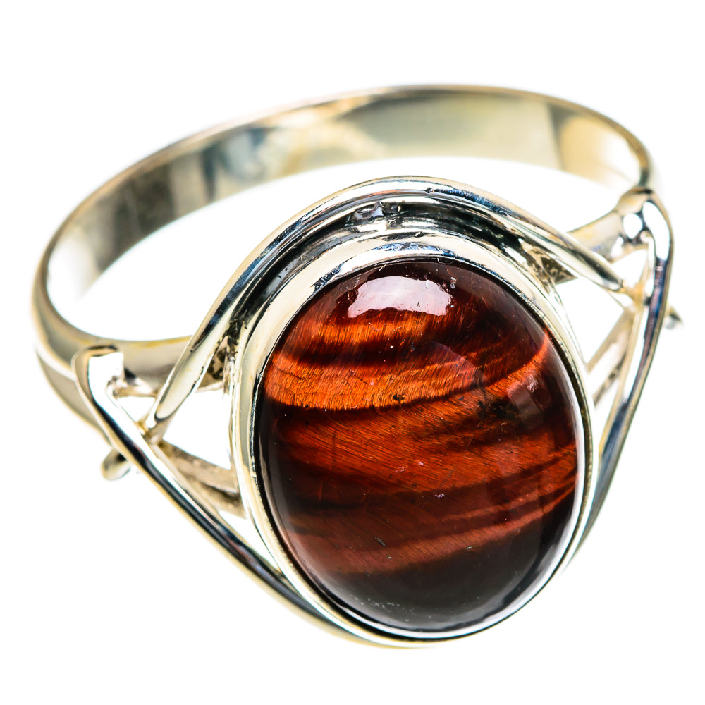 Red Tiger Eye Rings handcrafted by Anasilvercos - RING85412