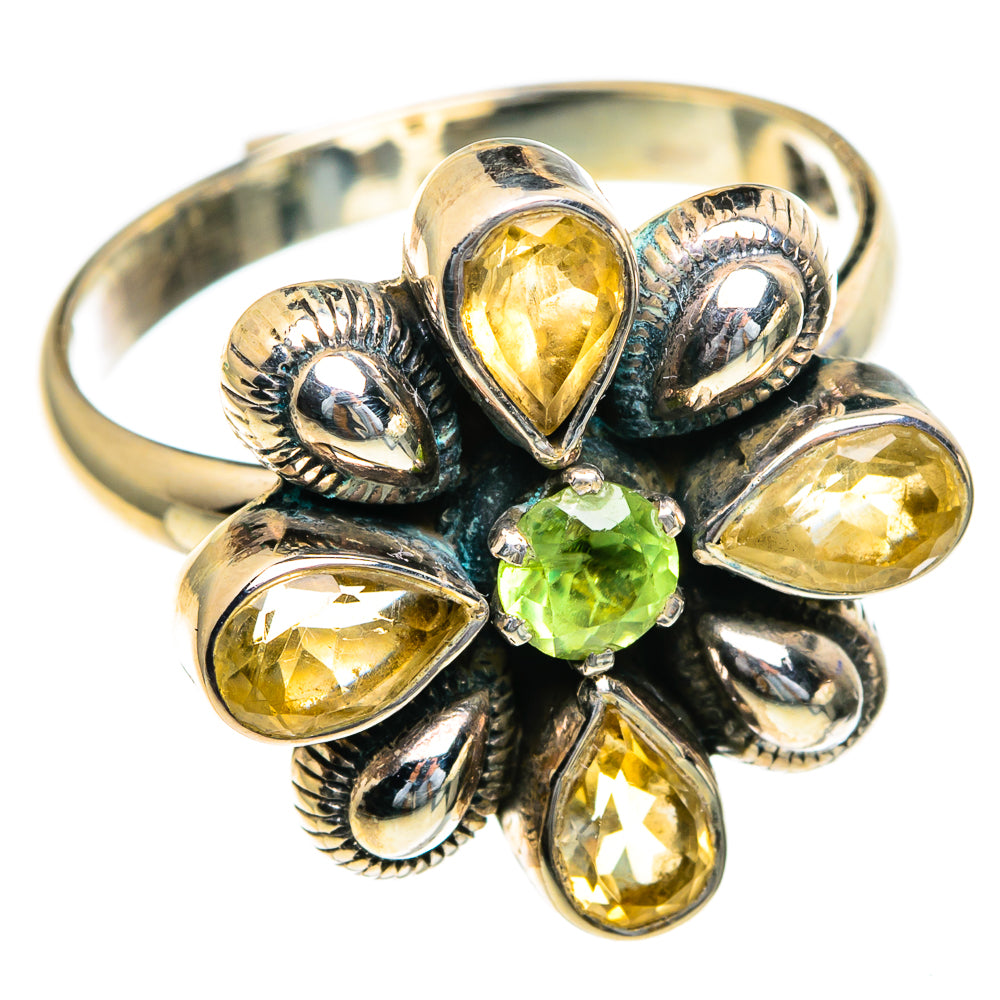 Citrine, Peridot Rings handcrafted by Anasilvercos - RING85416