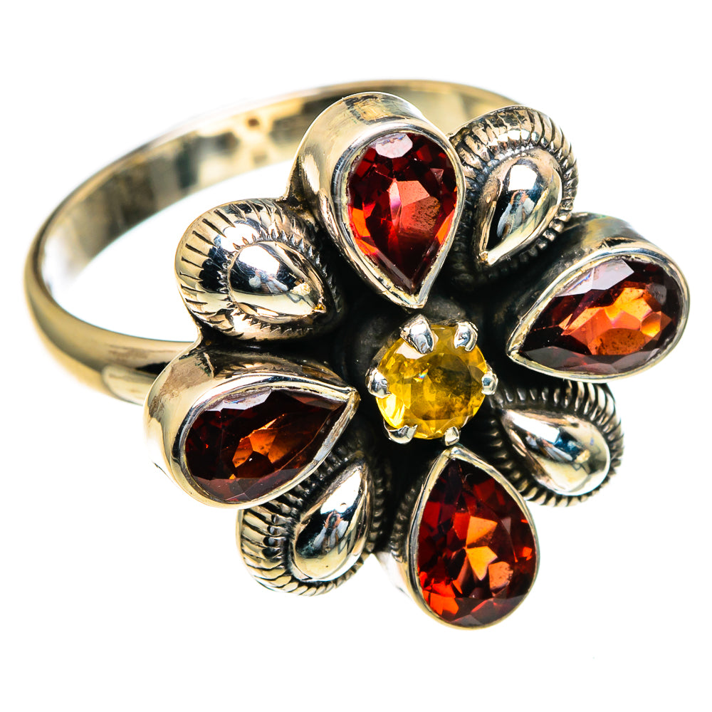 Garnet, Citrine Rings handcrafted by Anasilvercos - RING85424