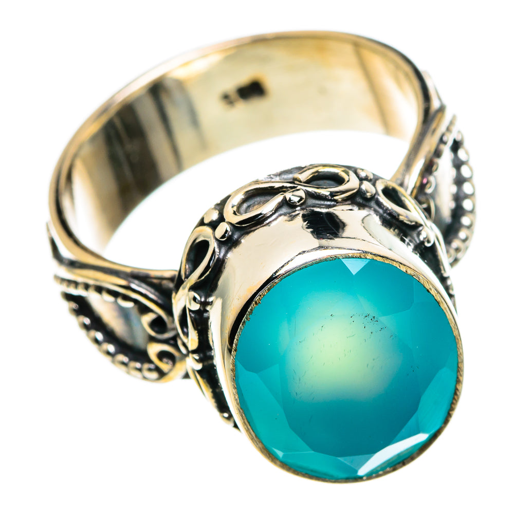 Aqua Chalcedony Rings handcrafted by Anasilvercos - RING85500