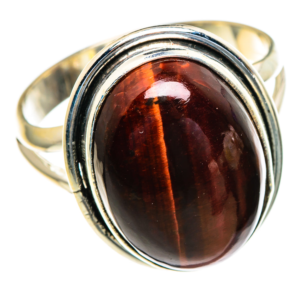 Red Tiger Eye Rings handcrafted by Anasilvercos - RING85550