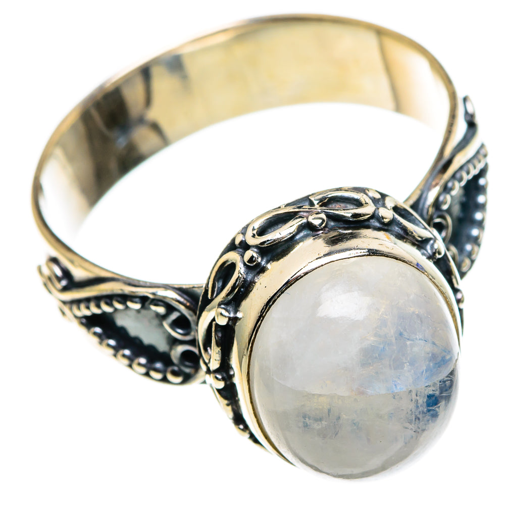 Rainbow Moonstone Rings handcrafted by Anasilvercos - RING85615