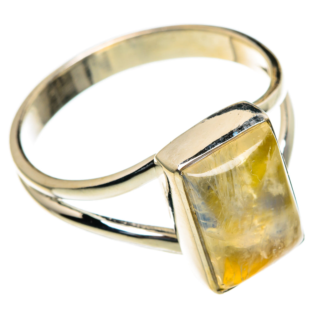 Yellow Moonstone Rings handcrafted by Anasilvercos - RING85619