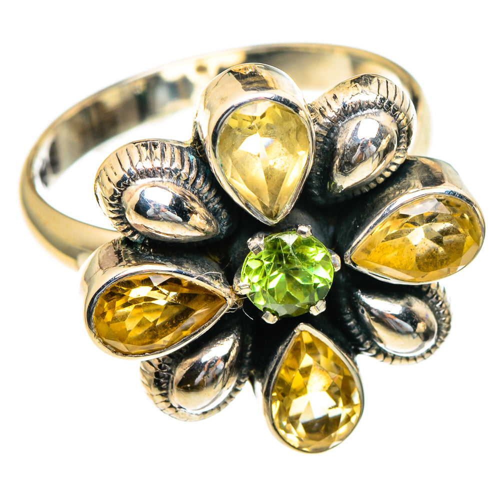Citrine, Peridot Rings handcrafted by Anasilvercos - RING85645