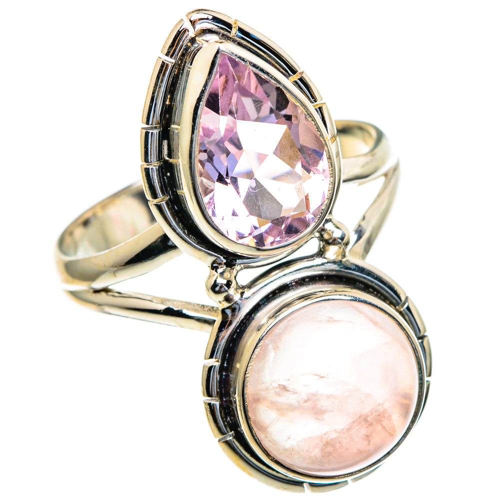 Rose Quartz, Kunzite Rings handcrafted by Anasilvercos - RING85659