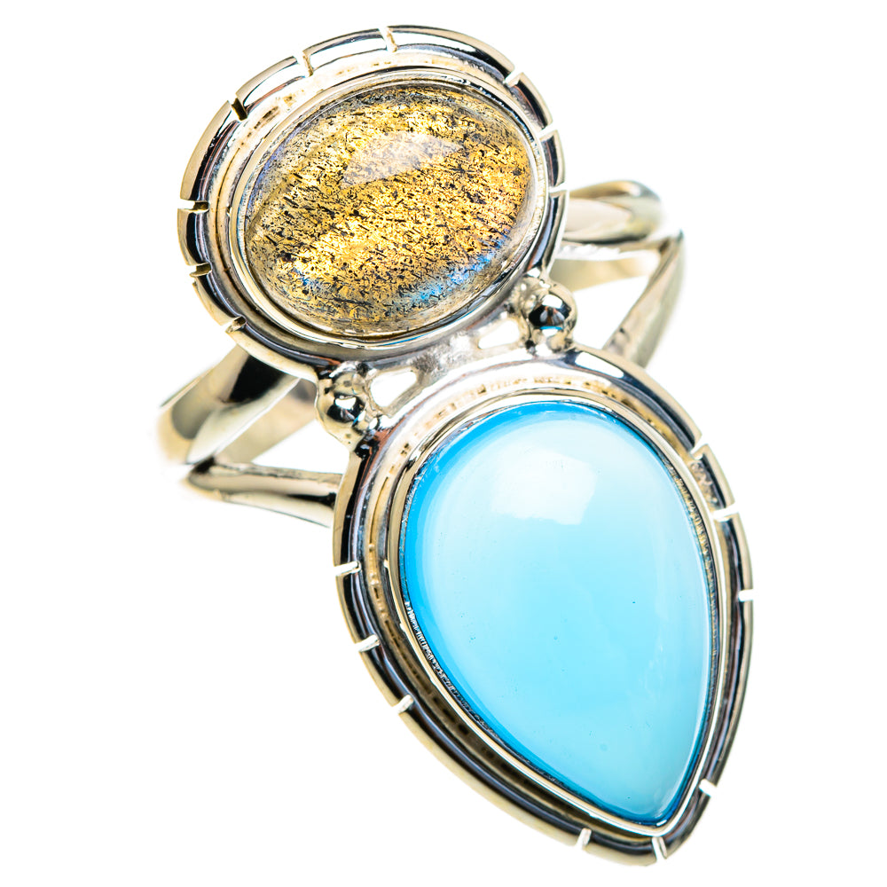 Chalcedony, Labradorite Rings handcrafted by Anasilvercos - RING85670