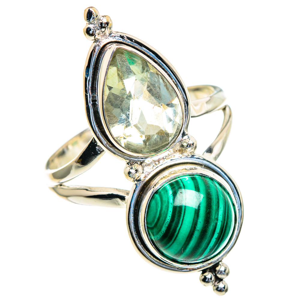 Malachite, Green Amethyst Rings handcrafted by Anasilvercos - RING85671