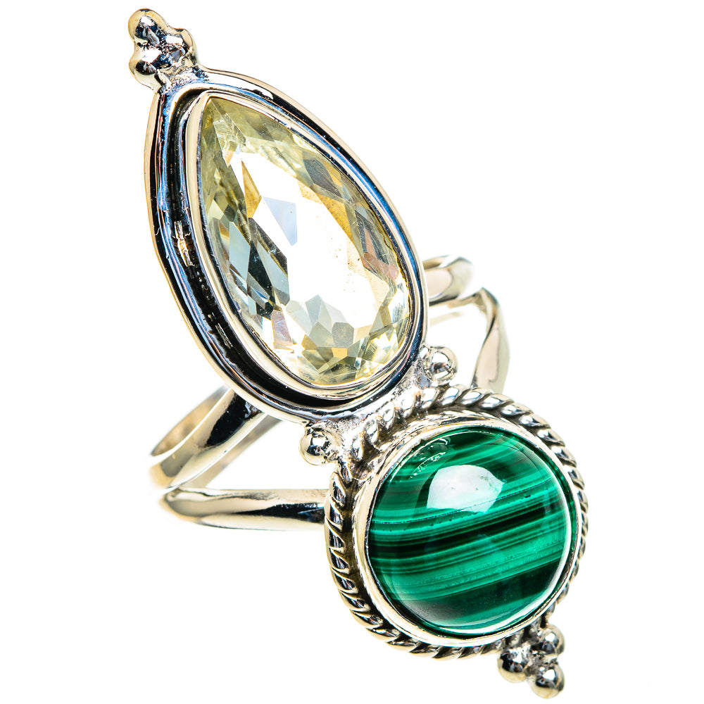Malachite, Green Amethyst Rings handcrafted by Anasilvercos - RING85698
