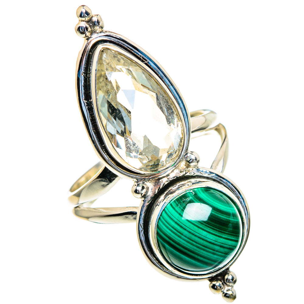 Malachite, Green Amethyst Rings handcrafted by Anasilvercos - RING85715
