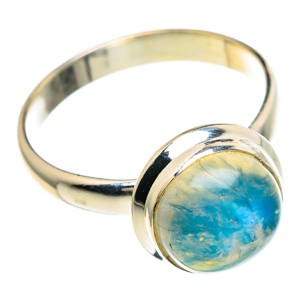 Rainbow Moonstone Rings handcrafted by Anasilvercos - RING85730