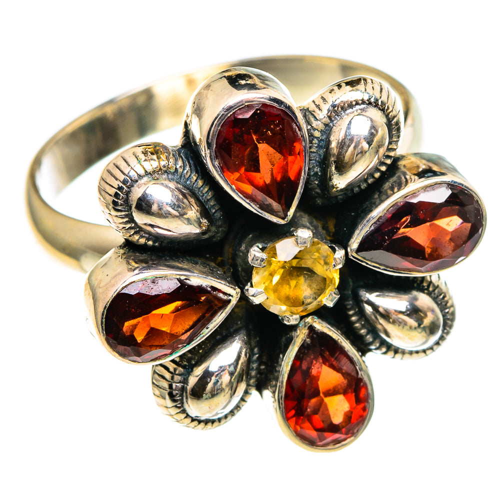 Garnet, Citrine Rings handcrafted by Anasilvercos - RING85745