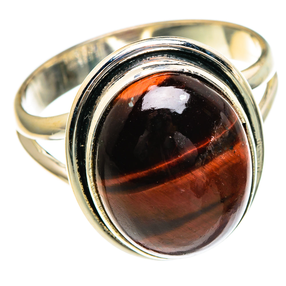 Red Tiger Eye Rings handcrafted by Anasilvercos - RING85829