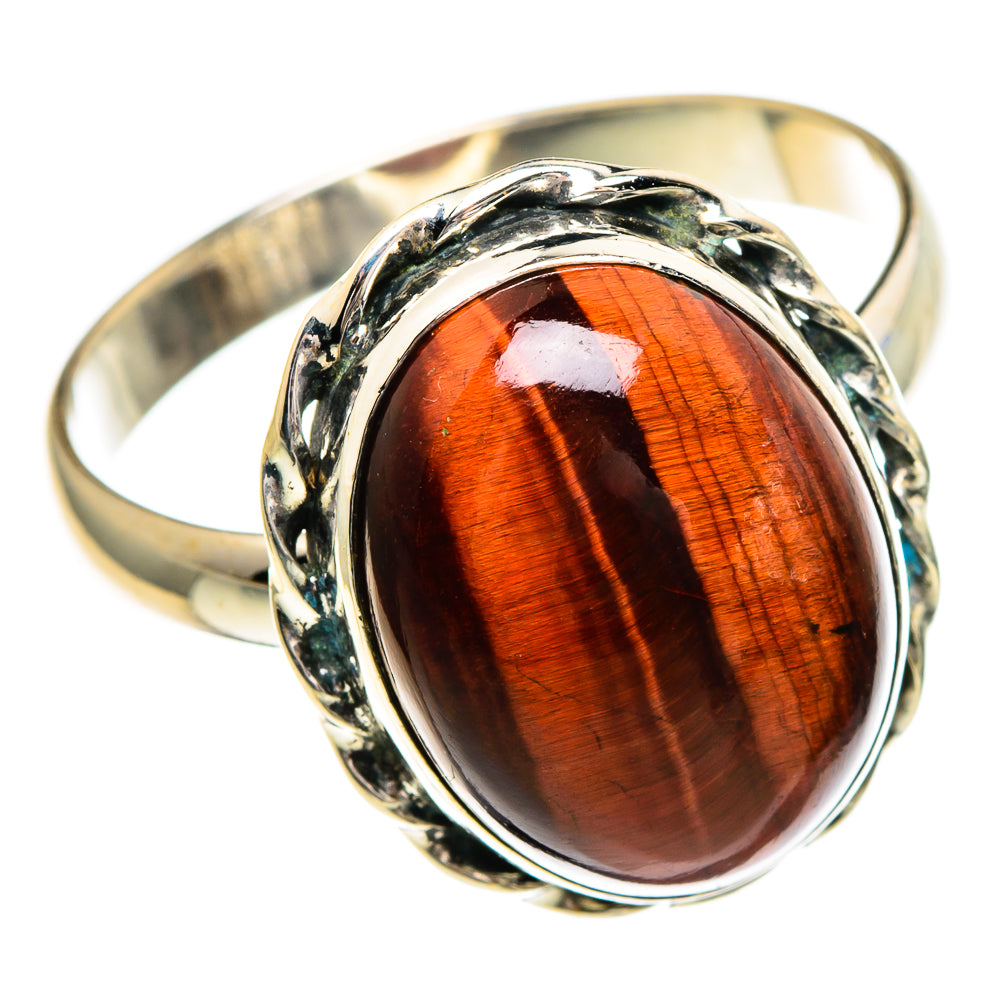 Red Tiger Eye Rings handcrafted by Anasilvercos - RING85925