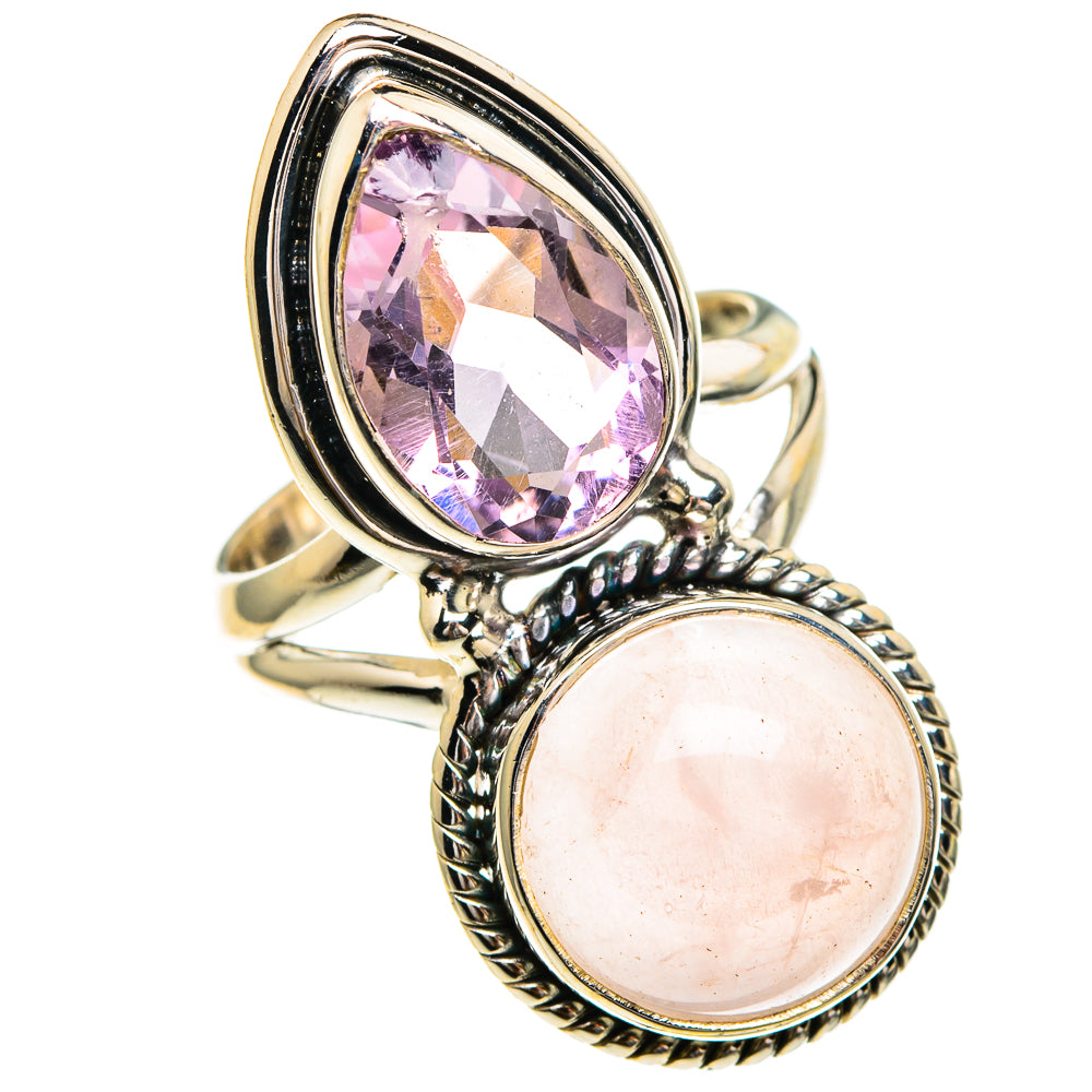 Rose Quartz, Kunzite Rings handcrafted by Anasilvercos - RING85985