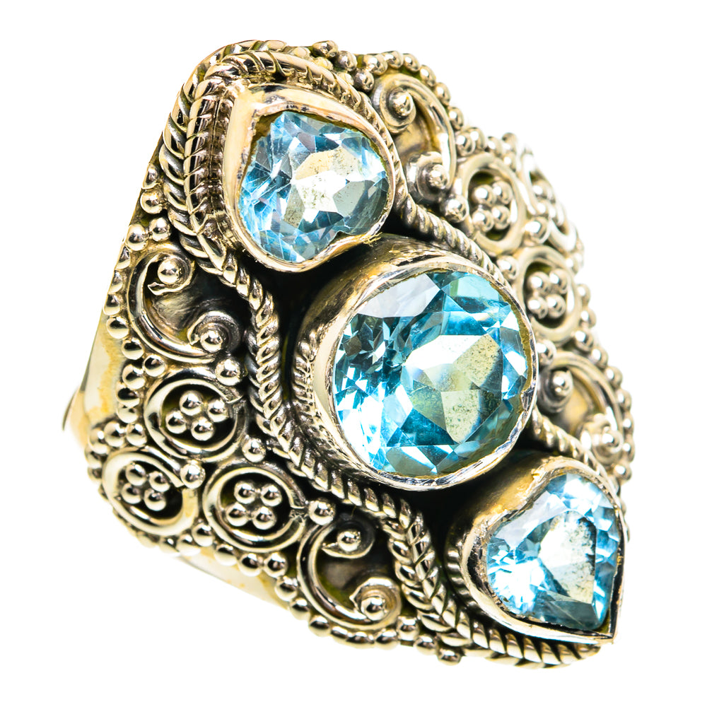 Blue Topaz Rings handcrafted by Anasilvercos - RING86002