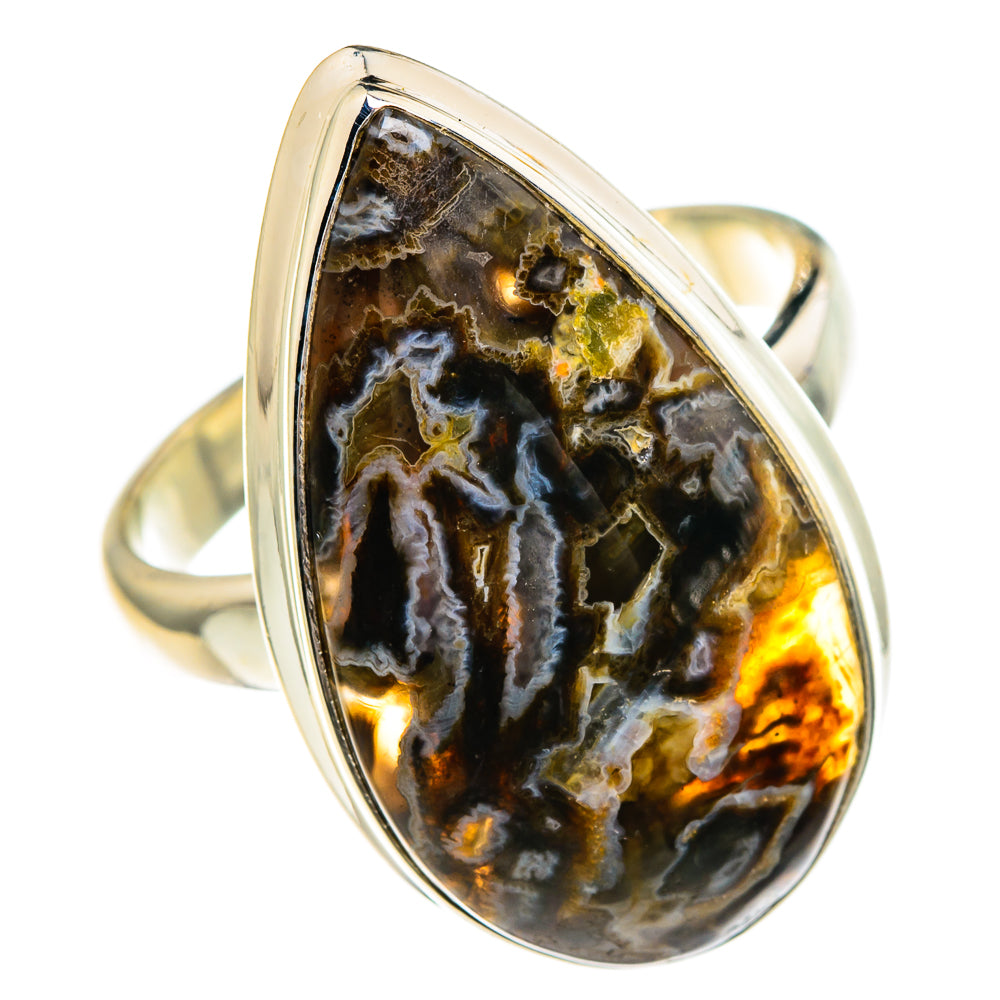 Turkish Tube Agate Rings handcrafted by Anasilvercos - RING86005