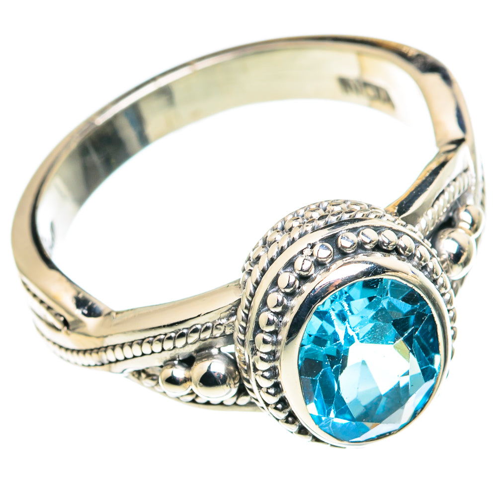 Blue Topaz Rings handcrafted by Anasilvercos - RING86045