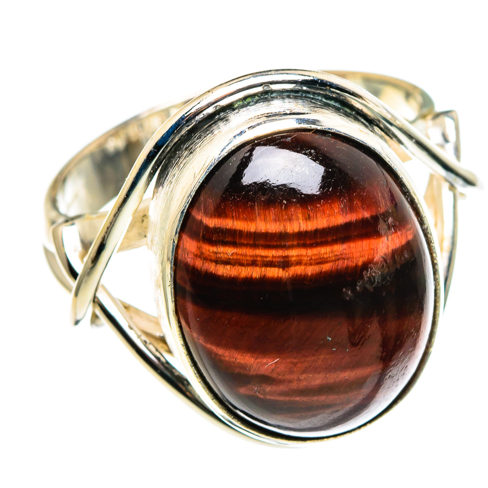 Red Tiger Eye Rings handcrafted by Anasilvercos - RING86141