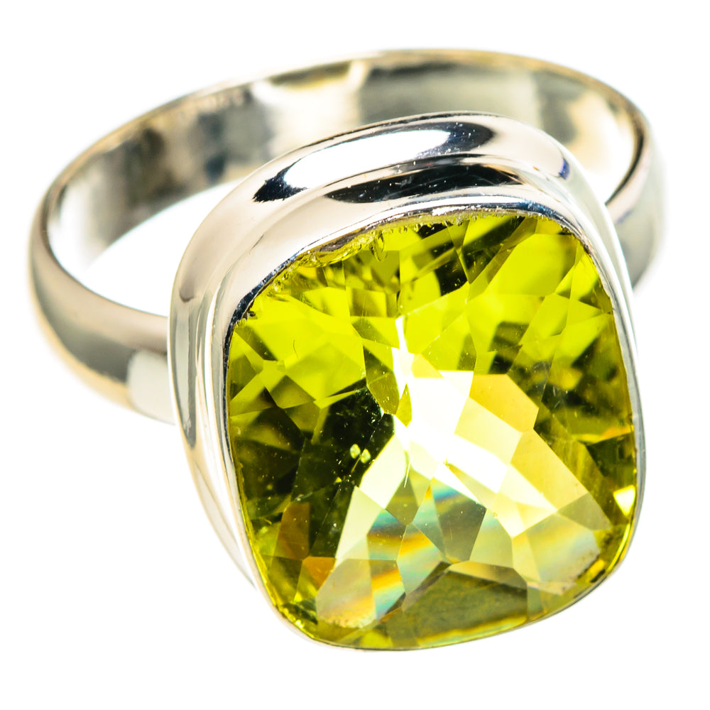 Olive Quartz Rings handcrafted by Anasilvercos - RING86169