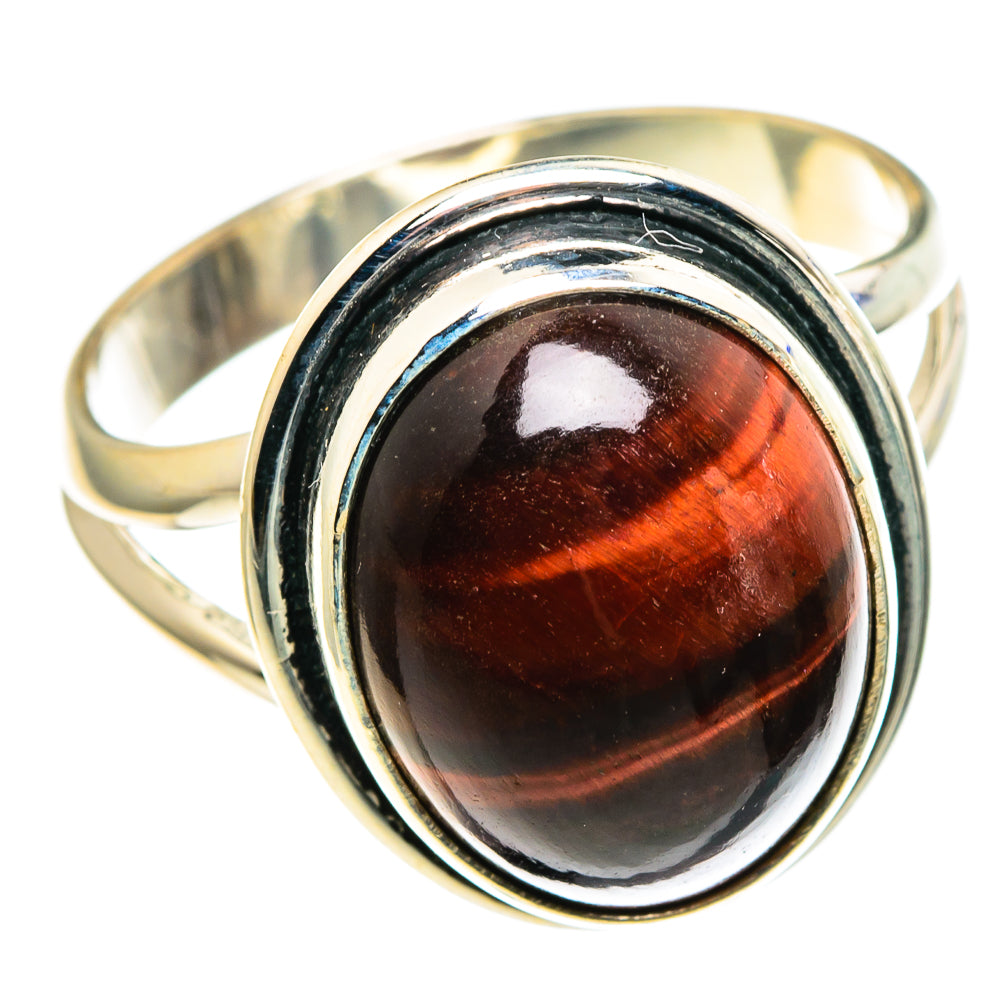 Red Tiger Eye Rings handcrafted by Anasilvercos - RING86226
