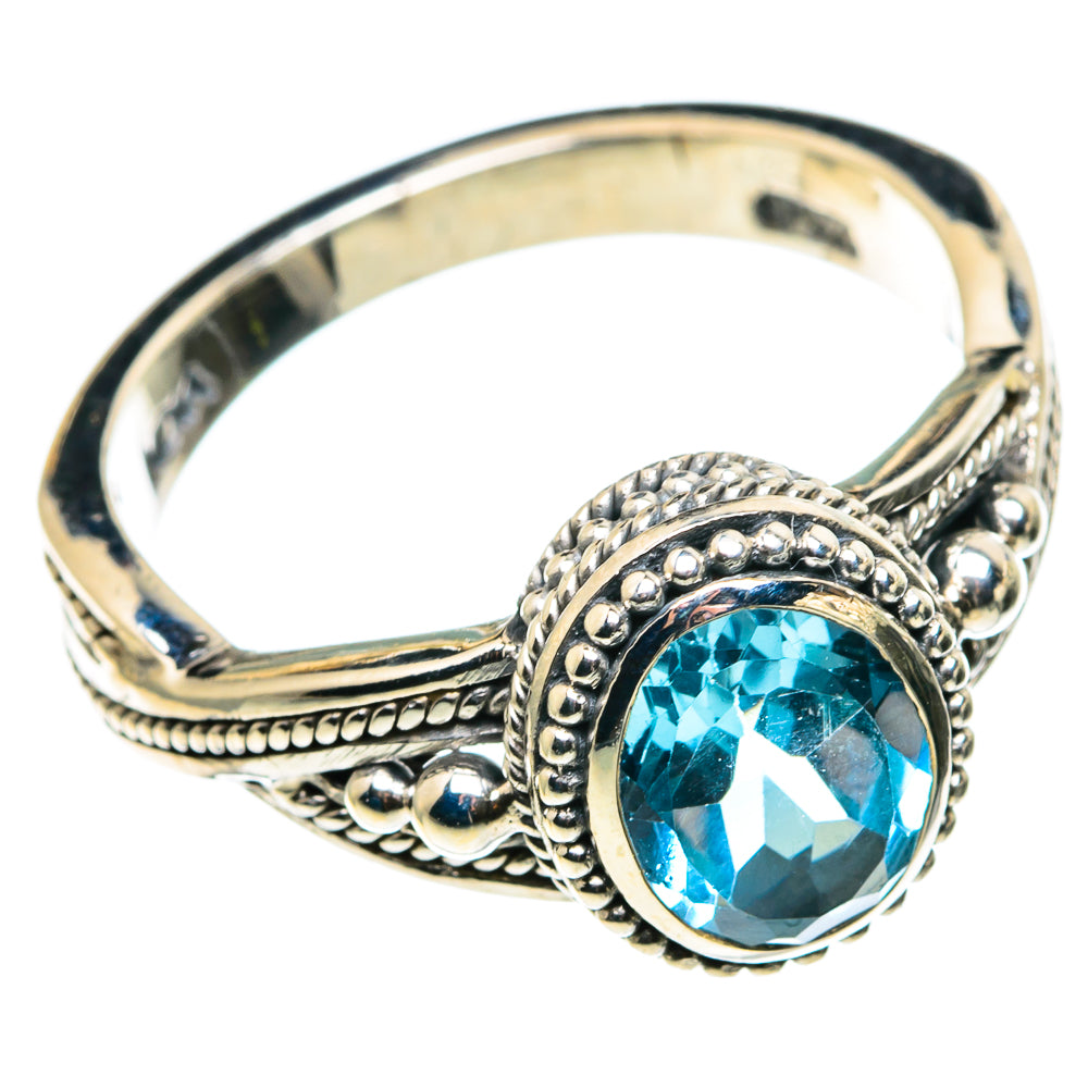 Blue Topaz Rings handcrafted by Anasilvercos - RING86249