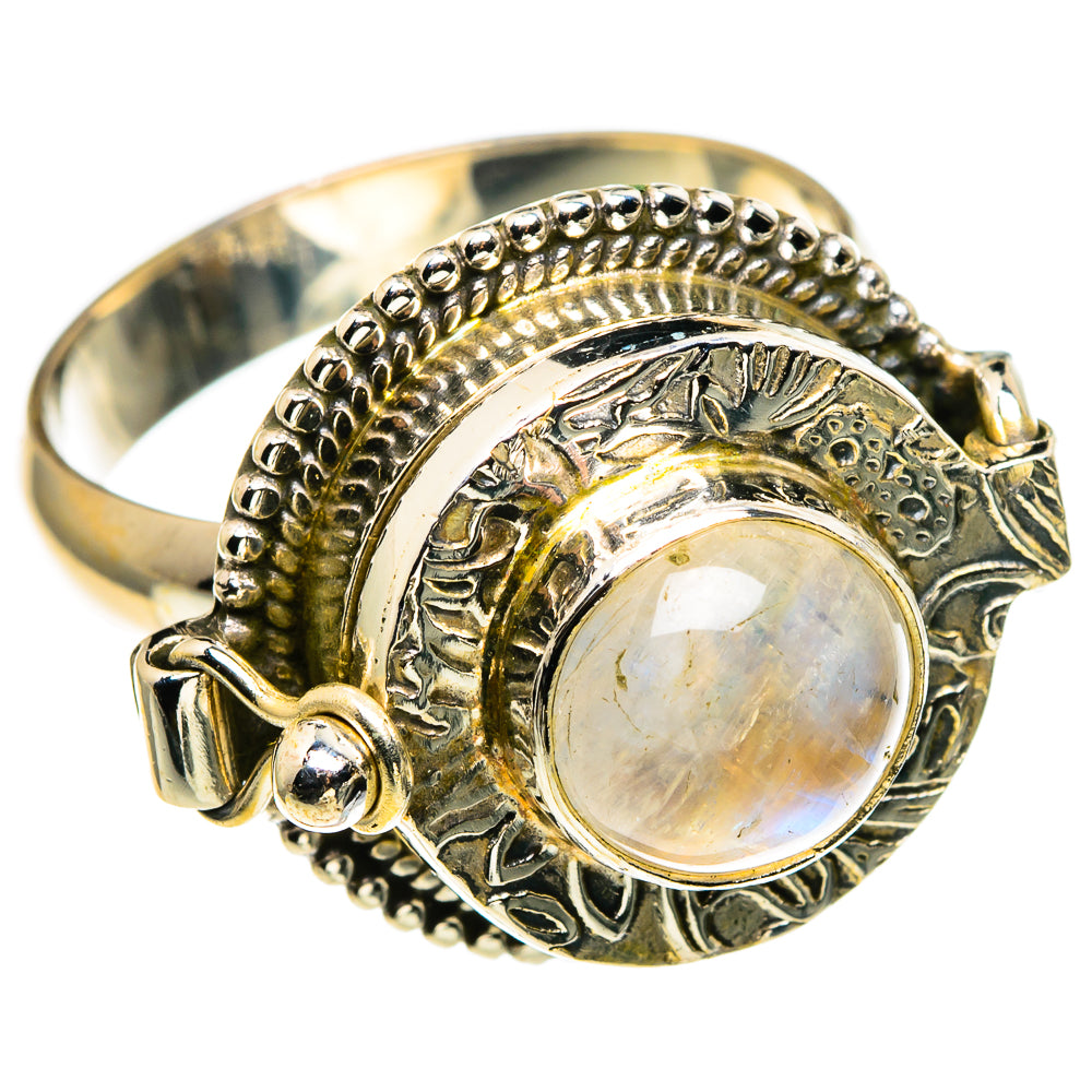 Rainbow Moonstone Rings handcrafted by Anasilvercos - RING86301