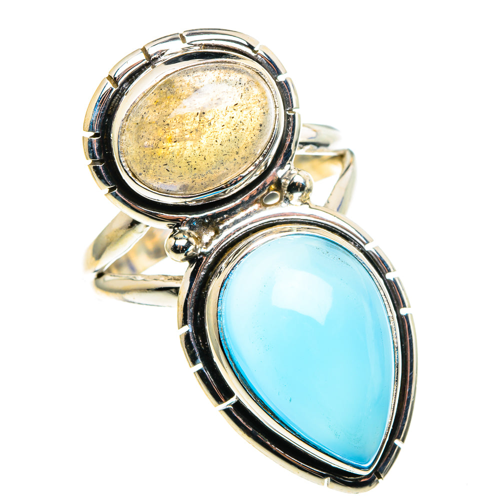Aqua Chalcedony Rings handcrafted by Anasilvercos - RING86313