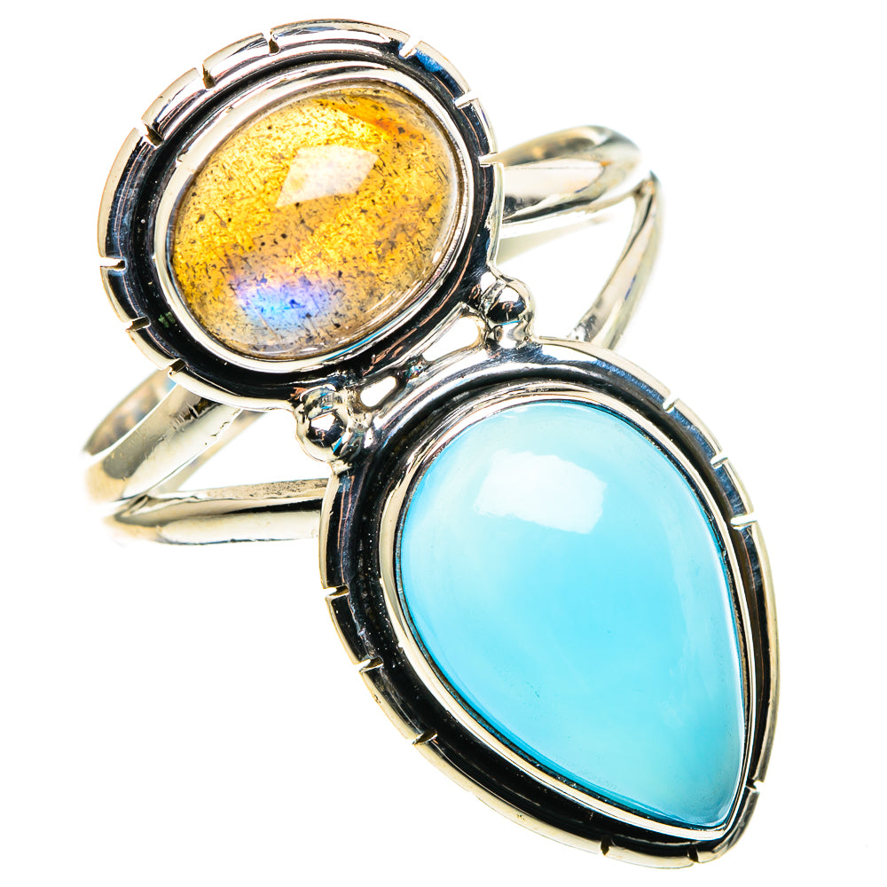 Aqua Chalcedony Rings handcrafted by Anasilvercos - RING86346