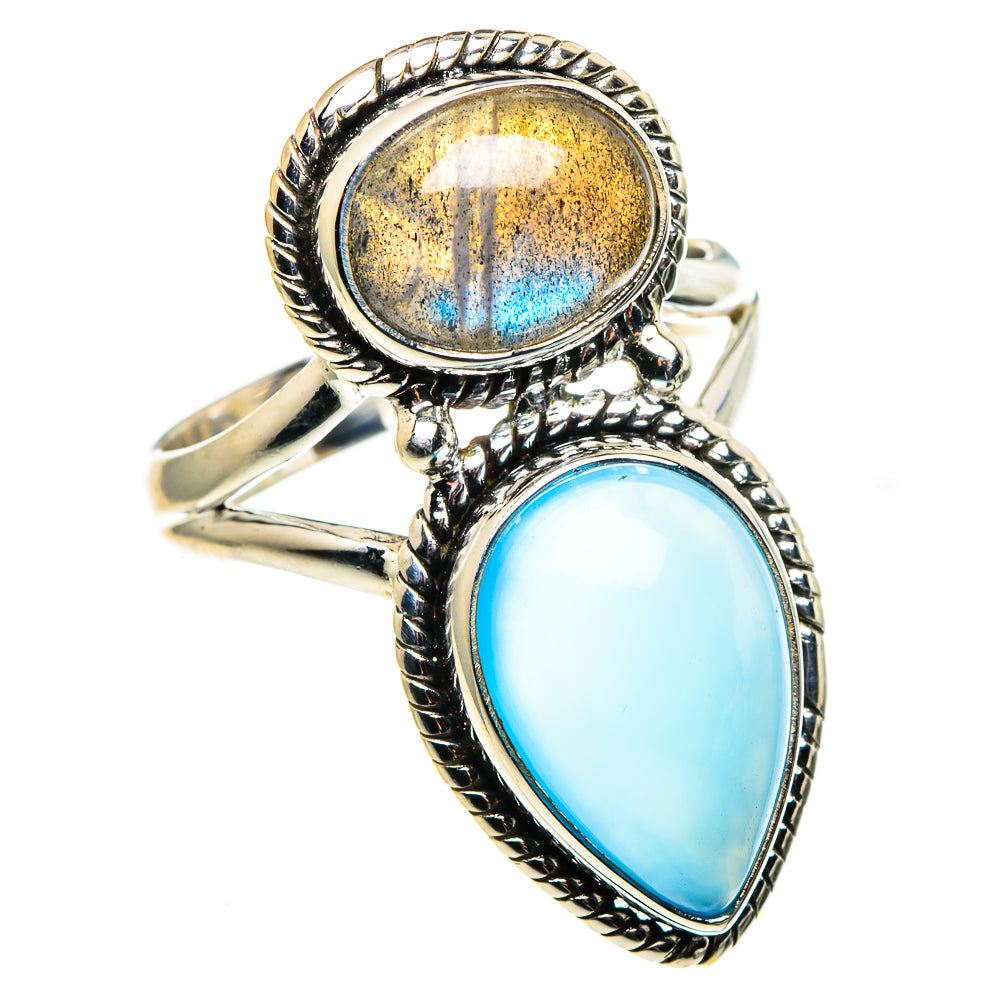 Aqua Chalcedony Rings handcrafted by Anasilvercos - RING86349