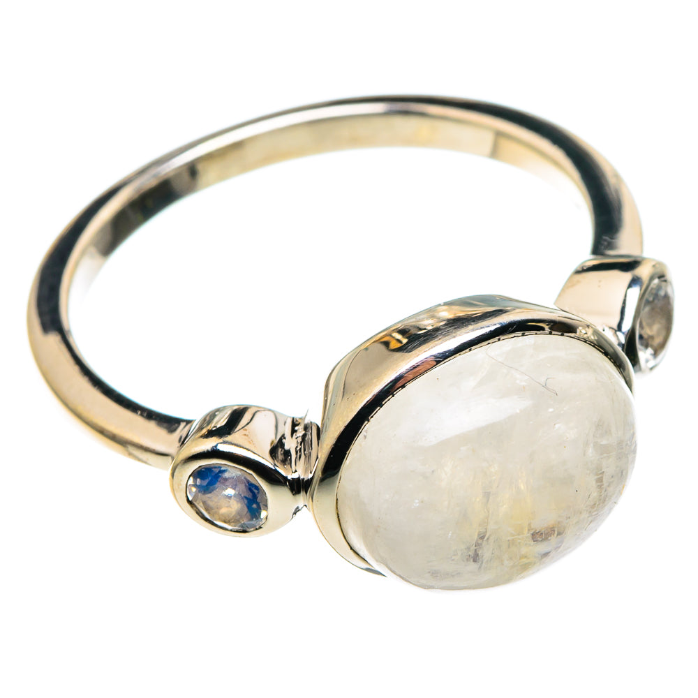 Rainbow Moonstone Rings handcrafted by Anasilvercos - RING86441
